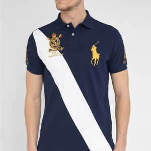 NWT: Vintage Polo by Ralph Lauren Blue and White Classic Polo Shirt